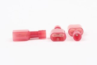 Terminal Faston 6,3mm Macho aislado nylon ROJA, Para cable de 0'5-1'5 mm²