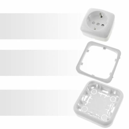 Base Schuko Superficie Blanca 80×80×40mm 16A/250V - Imagen 4