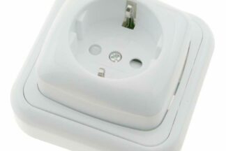 Base Schuko Superficie Blanca 80×80×40mm 16A/250V
