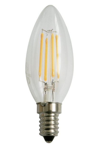 Bombilla LED E14 Vela C35 Filamento 230V Cálida 2700K