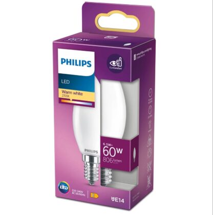 Bombilla Philips E14 LED Vela Cálida 827/2700K 4,3W