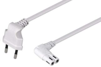 Cable de alimentación acodado Tipo "8" (5 metros, color blanco)
