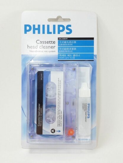 Cinta limpiadora para cassette + líquido Philips