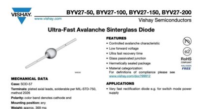 Diodo Rectificador Ultrarápido BYV27-200 VISHAY - Imagen 4