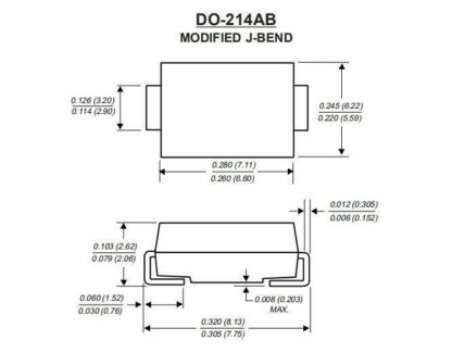 Diodo TVS Bi-direccional SMCJ48CA, 48V/1,5kW, DO-214AB/SMC (2 Unidades) - Imagen 3