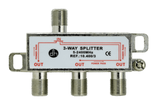 Distribuidor (Splitter) 1 Entrada 3 Salidas Conectores F, Paso DC