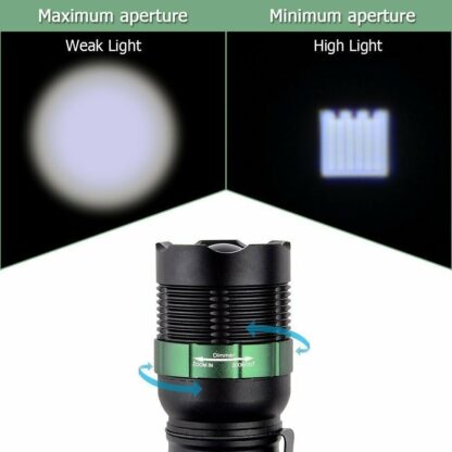 Linterna LED de aluminio Zoom rotativo de precisión, 400lm, alcance 400m - Imagen 3