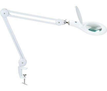 Lupa articulada con LEDs para mesa con pinza de agarre