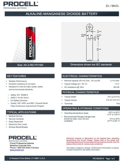 Pilas AA LR6 – Duracell Procell Intense Power (Pack 10 unidades caja) - Imagen 4