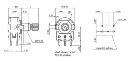 Potenciómetro 50K + 50K PCB - Imagen 3
