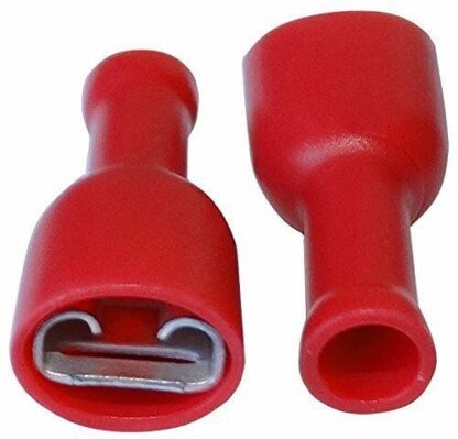 Terminal Faston 6,3mm Hembra Aislada Vinilo Roja Cable 0,5-1,5mm² (bolsa 100 unidades)