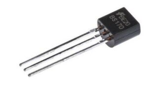 Transistor MOS-N-FET TO-92 60V/0,5A/0,83W, patillas rectas, BS170 (5 Unidades)