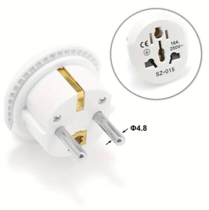 Adaptador enchufe Universal hembra a Schuko macho 'Europa'