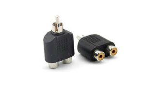 Adaptador RCA Macho a RCA doble Hembra (2 Unidades)