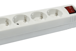 Base múltiple 4 Tomas con Interruptor 3680W Cable 1,5m, Blanca