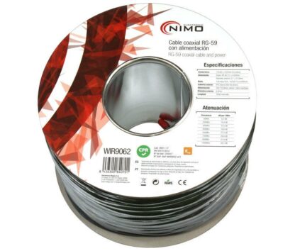 Cable coaxial 75 ohm RG-59 con alimentación (DC Power), carrete 100 metros - Imagen 3