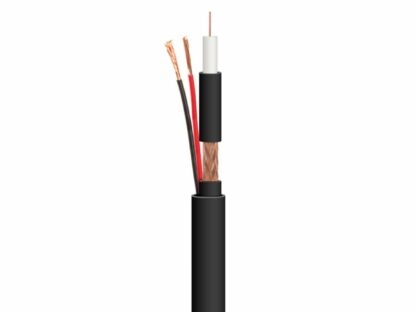 Cable coaxial 75 ohm RG-59 con alimentación (DC Power), carrete 100 metros