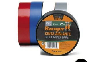 Cinta aislante 25m x 25mm negra PVC RANGER hasta 600V
