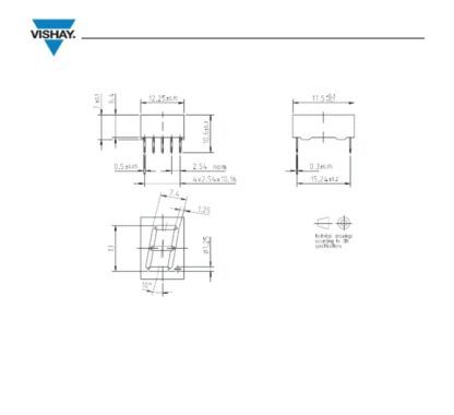 Display led VISHAY TDSR1360, 13mm ROJO, 7-Seg. - Imagen 4