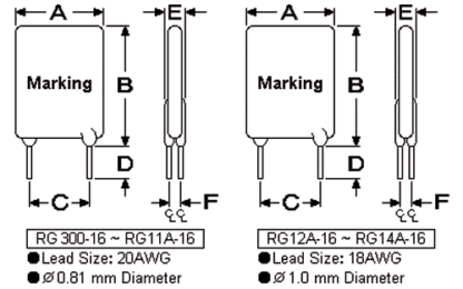 Fusible Rearmable Polimero PTC (PPTC) 1A/240V, 21x18x5mm - Imagen 3