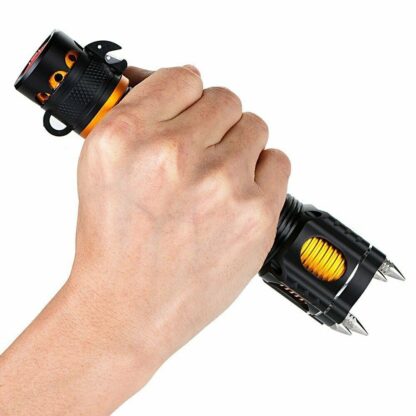 Linterna LED potente de seguridad para coche, rompe cristales y corta cinturón