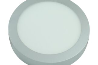 Plafón Led Redondo de Superficie 18W PLATA 225x35mm
