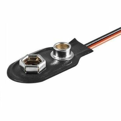 Portapilas conector clip pila batería 9V homologado, cables 16cm - Imagen 3