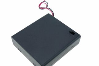 Portapilas para 4 pilas R6 (AA) de 1'5 V (6 V). Con tapa e interruptor