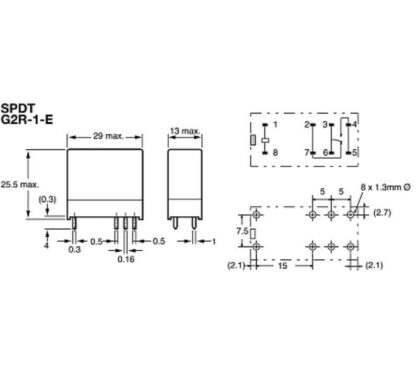 Relé 24Vdc/16A, Omron G2R-1-E-24VDC, SPDT, R.5,0mm - Imagen 5