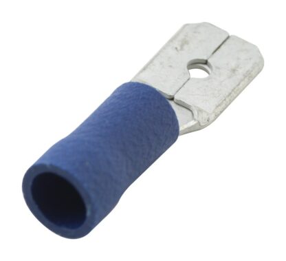 Terminal 6,3mm Macho Aislado Azul 1,5-2,5mm² AWG 16-14 (100 Unidades)