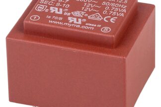 Transformador PCB 230V, 0-12V + 0-12V, 1,5VA, 2 x 63mA MYRRA 44093