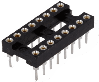 Zócalo de circuito integrado de 16 patillas torneado, paso de 2,54mm