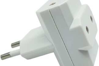 Adaptador triple Ladrón 10A 230V, Para Espigas de 4 y 4,8mm
