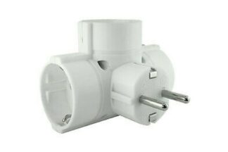 Adaptador triple Schuko 16A/250 con protección