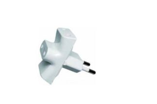 Adaptador triple de corriente 10A 230V, espiga de 4mm