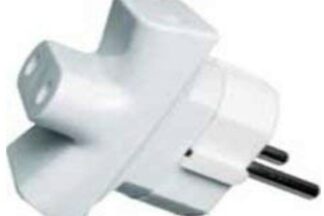 Adaptador triple de corriente Schuko 10A 230V 2300W (espiga de 4,8mm)