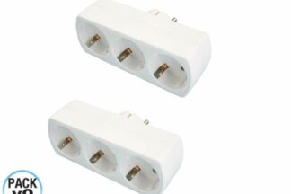 Adaptador triple de enchufe Schuko (2 Unidades)