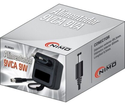 Alimentador corriente alterna 220Vca - 9Vca/1000mA - Clavija Jack hueca fija