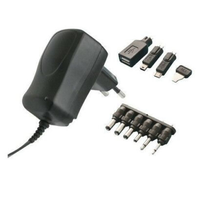 Alimentador universal 3-12V/1500mA 18W de 6 conectores +USB +MiniUSB + MicroUSB