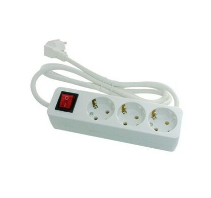 Base con 3 tomas de enchufe e interruptor