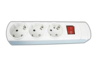Base múltiple de 3 tomas con interruptor sin cable para montar