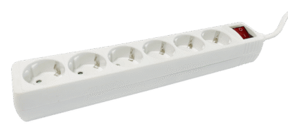 Base múltiple 6 Tomas con Interruptor 3680W Cable 1,5 m, Blanca