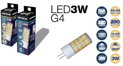 Bombilla Led G4, 12Vdc 3W DH