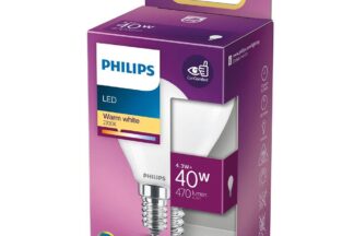 Bombilla Philips E14 LED Cálida 827, 2700K 4,3W 470Lm 360º A++