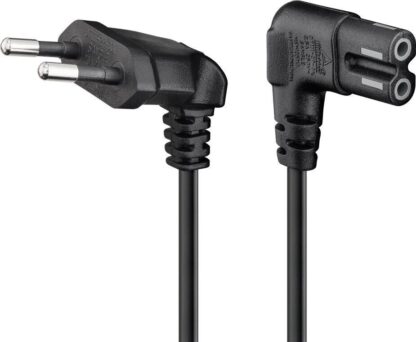 Cable Alimentación 1,5m Negro, CEE7 a C7 Tipo "8" Acodados - Imagen 3