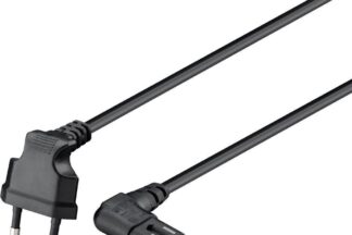 Cable Alimentación 1,5m Negro, CEE7 a C7 Tipo "8" Acodados