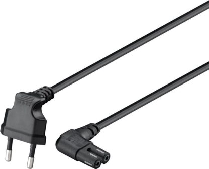 Cable Alimentación 1,5m Negro, CEE7 a C7 Tipo "8" Acodados