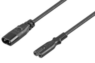 Cable alimentación Tipo "8" macho C8 a hembra C7 (2 metros)
