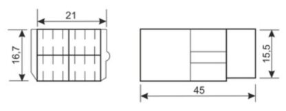Conjunto Caja de Conexión Polarizada 4 vias Faston 6,35mm - Imagen 3