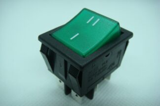 Conmutador ON-ON Bipolar 32x25mm Luz Verde 16A/250V 125ºC